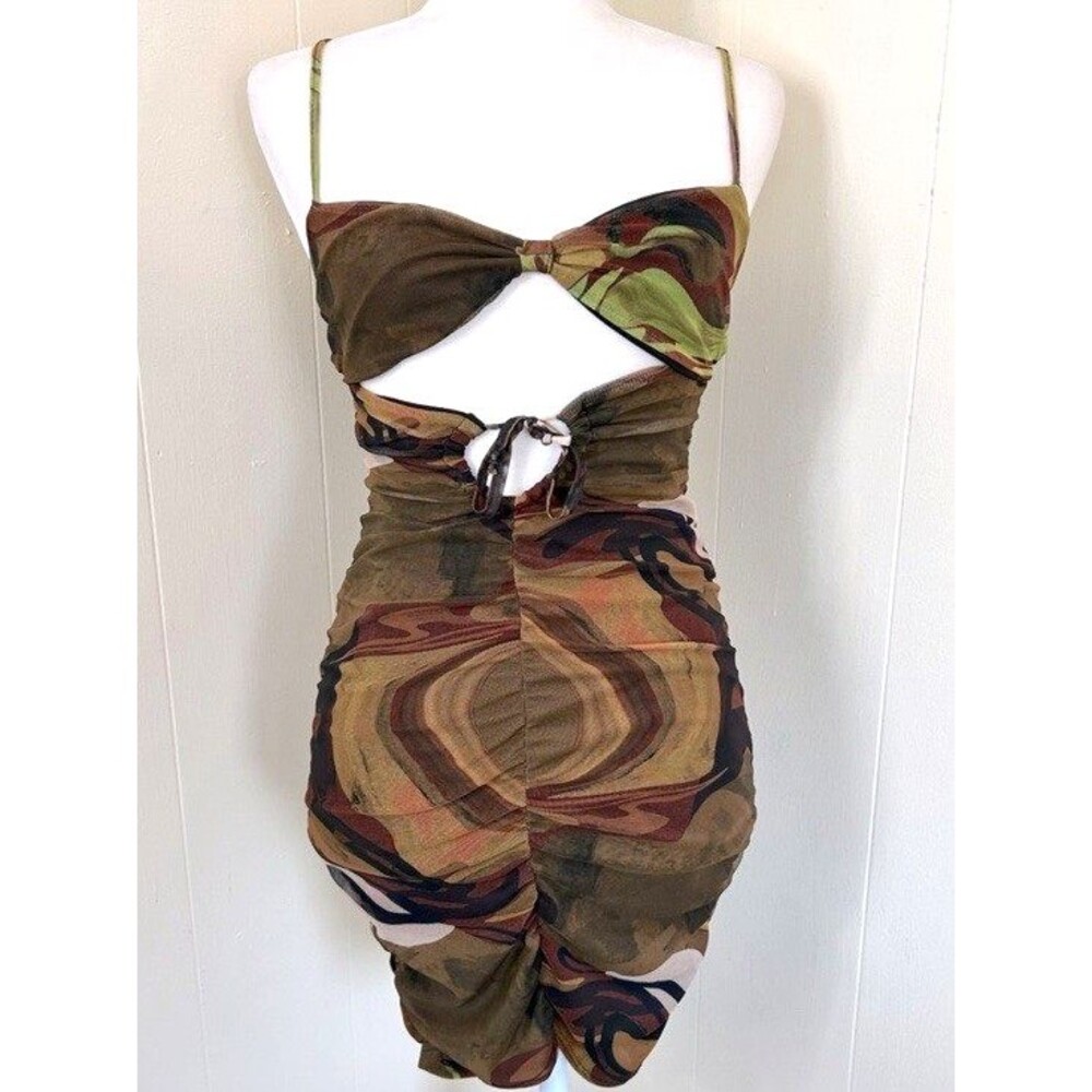 Pretty Little Things NEW Multicolor Mesh Dress Size 2 Mini Dress Sleeveless